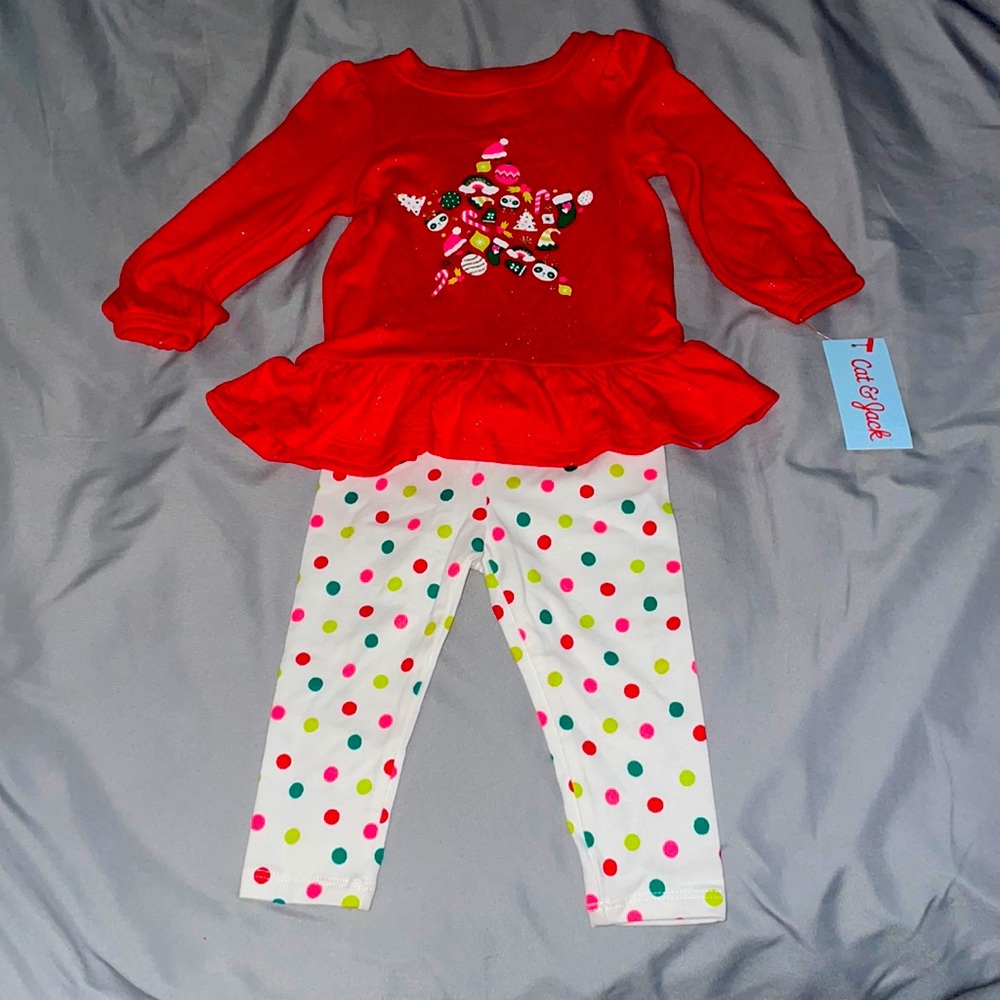 Cat & Jack 2 piece Christmas outfit - size 12 months